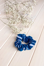 Load image into Gallery viewer, Scrunchie Hair Tie - Navy Stripes
